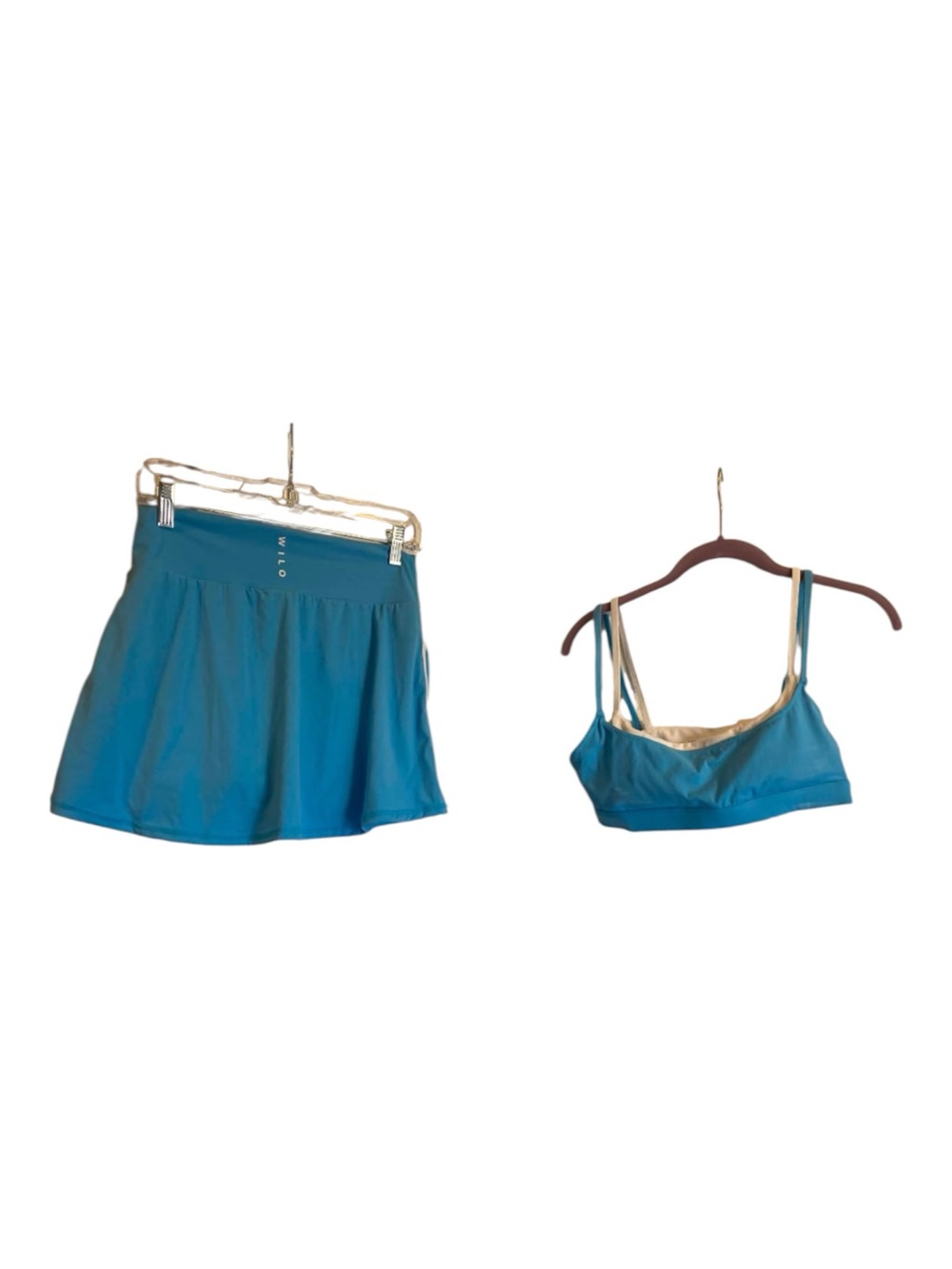 NWT Wiilo Skirt/Bra Set AZURE BLUE/WHITE Size: Medium